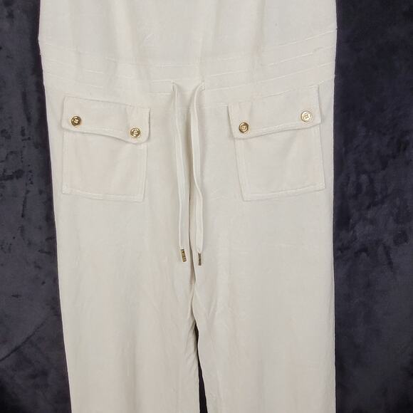 Juicy Couture ivory terry cloth jumpsuit Size XL Y2K Comfycore Leisurewear - Picture 5 of 10